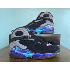 Air Jordan 8 Retro "Aqua" 2025 Black/Grey/Blue Men's Size 13 305381-006